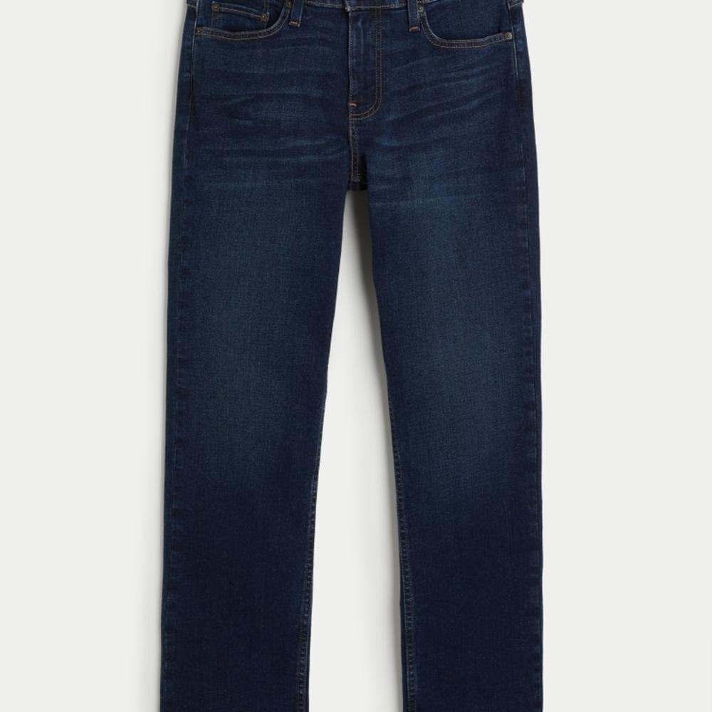 Hollister Men Dark Wash Straight Jeans